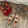 Zapatos Mary Jane de mujer estilo coreano con una sola hebilla, colección otoño 2026, punta redonda, tacón bajo, estilo ballet, completamente de piel por dentro y por fuera