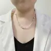Collar de Perlas Moradas con Cuentas de Nicho Europeo y Americano para Mujer 2025 Nuevo Estilo Cadena para Clavícula de Lujo Ligero Accesorio de Moda