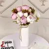 Peonía de 13 Cabezas Flor de Simulación Envuelta en Núcleo Europeo Flor de Peonía Hogar Boda Versión Mejorada Transfronteriza Rosa Occidental Flor Artificial