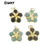 WT-P1966 flor de gema colorida forma de piedra brillante piedra de Tianhe colgante accesorios de collar para mujer