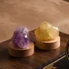 Luz de Noche de Piedra Cruda de Cristal Natural Difusor de Piedra de Aromaterapia Creativo Lámpara de Atmósfera para Dormitorio Mesita de Noche USB Venta al por Mayor