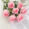 Venta al por mayor transfronteriza de rosas de simulación de tela de seda única para bodas, hogar, Día de San Valentín, flores falsas, decoración, ramo de flores para pared