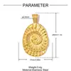 Hebilla de Herradura con Pedrería Europea y Americana Concha Marina Colgante DIY de Acero Inoxidable para Mujer Velero 3D Collar Joyería de Acero de Titanio Charm