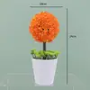 Planta Verde Simulada Personalizada em Vaso Árvore Pequena de Mesa Enfeites de Bola Decoração de Mesa de Escritório Plantas Verdes Artificiais Flor Falsa Bonsai