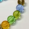 7a Pulsera Coleccionable de Turmalina Brasileña Vítrea para Mujer Pulsera de Cristal Arcoíris Rojo Sandía de un Solo Color Múltiples Círculos Piedra Wangfu