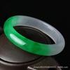 Pulsera Esmeralda Pulsera de Jade Verde Yang Color Hielo Flor Flotante Pulsera de Jade Mitad Verde Mitad Blanco Pulsera de Cuarcita Pulsera de Jade