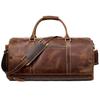 Marent Bolsa de viagem masculina de couro genuíno Advanced Sense Bolsa de viagem portátil de grande capacidade Crazy Horse Bolsa de bagagem retrô de couro para homens
