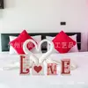 Día de San Valentín Bloque de Madera Corazón Corazón de Amor Letrero de Madera Decoración de Escritorio Carta de Amor Letrero de Mesa