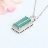 Pingente Natural de Jadeíta Grau A Colar de Jade Água Azul Atacado Dropshipping S5100904