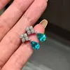 Elegante y Sofisticado Conjunto de Joyería de Lujo Ligero, Estilo Fresco Paraíba Gota de Agua Collar y Pendientes de Alta Moda, Suave y Refinado