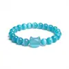Pulsera de gato con cuentas para comercio exterior de Amazon, moderna y única, versátil para el uso diario, pulsera con cordón elástico, regalo de cumpleaños