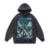 Moletom com Capuz Americano Retro Transfronteiriço Hip-Hop High Street Oversize Solto Pesado 480g Jaqueta