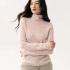 Kang Sai Ni Suéter de una pieza sin costuras de primera línea 100% Cachemir para mujer Cuello alto Ajustado Tejido Suéter capa base