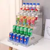 Prateleira de Exibição de Bebidas Transparente de Acrílico para Mesa Prateleira de Exibição em Camadas Lanches Suco Prateleira de Armazenamento Multicamadas Prateleira de Supermercado
