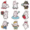 Parches bordados de conejo lindos y modernos, conejo navideño reparador de lazos, parches bordados autoadhesivos