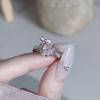 Zircon rosa Sweet Cool Style Series Open Ring Simple All-match Fashion Light Luxury High-end Sense Anel Personalizado Moda Feminina