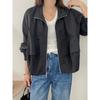 2025 Año Nuevo Cuello Alto Cremallera Ropa Protección Solar para Mujer Primavera y Verano Nuevo Delgado Moda Femenina Estilo Occidental Chaqueta Corta Trendy