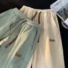 Pantalones Casuales de Pierna Recta con Textura de Moda Estilo Japonés para Hombres y Mujeres Primavera y Verano Sueltos Ins High Street de Moda Pantalones Deportivos de Pierna Ancha
