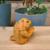 Talla en Madera de Ciprés Linda Marmota Pieza de Mango Madera Maciza Talla Artesanía Creativa Adornos de Escritorio Punto de Ratón Artesanías de Incienso Adornos