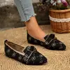 Novedad Primavera 2026 Mocasines Blancos Estampado Serpiente Punta Fina Sin Cordones Planos Zapatos de Mujer Cómodos para Viajar Fabricante Disponibles Ahora