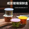 Caja de Pepinillos de Vidrio Tazón Conservador Fresco Mini con Tapa Tazón Pequeño Sellado Conservador Fresco Platos Pequeños Almacenamiento de Cocina Caja para Porcionar de Grado Alimenticio