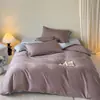 Nuevo juego de ropa de cama elegante estilo chino de algodón de fibra larga, juego de cuatro piezas con sábanas de algodón puro, juego de tres piezas para dormitorios estudiantiles