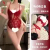 Pensamientos Nocturnos Lencería Sexy Calada Transparente Encaje Bodysuit de Apertura en la Entrepierna Sin Quitarse Uniforme de Tirantes 9609