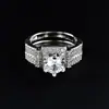 Nuevo anillo de diamantes de simulación ocho corazones ocho flechas para mujer, moda europea y americana, anillo de compromiso totalmente de diamantes r5047