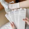 Calcetines blancos hasta media pantorrilla estilo ballet para mujer, Serie Miu de algodón puro fino de verano, Combinados con zapatos de piel pequeños, Calcetines largos, Calcetines holgados de verano