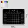 Calendário Planner Magnético de Acrílico Quadro de Cortiça Quadro para Anotações Quadro Magnético Apagável para Recados na Geladeira