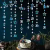 Decoración de fondo para fiesta de cumpleaños de producto nuevo transfronteriza para 16, 18, 30 años, números de estrella coloridos, suministros de pancarta de cumpleaños