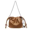Bolsa de Corrente Estilo Coreano Versátil para Mulheres Nova Coleção Primavera 2026 Plissada Nicho Elegante Bolsa de Ombro Transversal