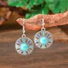 Aretes de Turquesa Europeos y Americanos Nuevos Aretes de Borla Bohemios Aleación Geométrica Retro Elegante Exagerada Joyería para la Oreja