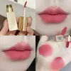 CACE tubo pequeño dorado labial mate barro suave niebla sedosa baja saturación color café con leche versátil blanco natural brillo de labios para estudiante