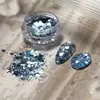 Accesorios coloridos de arte para uñas con purpurina coreana, populares en línea, piezas de purpurina hexagonal grande de dopamina ultradelgadas para uñas