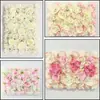 Fondo de Pared de Flores Artificiales Arreglo Floral para Fondo de Transmisión en Vivo de Influencer Hortensia Rosa Arreglo de Flores de Plástico para Sala de Transmisión en Vivo