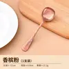 Cuchara Cuadrada de Fondo Plano de Titanio 999 Puro, Cuchara de Mesa Antibacteriana de Gama Alta, Cuchara de Mesa Profundizada para Niños del Hogar, Cuchara Sopera Cuadrada de Mango Largo