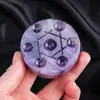 Matriz de Siete Estrellas de Amatista Natural con Base de Cristal Morado y Blanco, Disco de Piedra Cruda de Cristal, Adorno Mayorista para Mejorar la Fortuna en la Oficina en Casa
