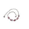 Pulsera de Plata 925 con Granate Natural Incrustado de Venta Caliente rojo vino Chapado en Platino Elegante Sencilla Joyería de Mano Gotas de Agua
