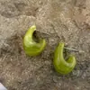 Pendientes de Resina Acrílica Fluida Estilo Antiguo Joyería Transfronteriza Ágata Turquesa Estilo Maillard Retro Pendientes de Botón para Mujer