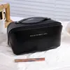 Bolsa de Maquillaje Portátil de Venta Caliente Transfronteriza Bolso de Mano a Cuadros de Cuero PU Bolsa de Almacenamiento Bolsa de Tocador de Gran Capacidad para Viaje