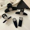 Novo outono e inverno preto floco de neve hairpin feminino franja clipe lateral cocar simples headband all-match headband senhoras