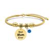 Pulseira Europeia e Americana Transfronteiriça Aço Inoxidável Osso de Cobra Pulseira Etiqueta Dia das Mães Pedra Preciosa Presente de Feriado Gravação Pulseira de Aço Titânio