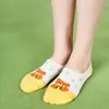 Calcetines Invisibles de Algodón Color Bloque Dopamina para Primavera y Verano para Mujer, Lindos Calcetines Cortos de Dibujos Animados de Animales de Corte Bajo, Antideslizantes y No se Caen