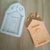 Molde de silicone líquido para decoração de bolo, formato de porta de madeira de desenho animado, molde para assar, chocolate Fondant em estoque
