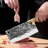 Cuchillo de corte de hueso forjado a mano para uso doméstico, cuchillo afilado de doble propósito para picar y rebanar, cuchillo de corte de carne para chef de hotel comercial, cuchillo de cocina para chef viajero