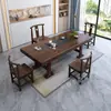 Nova Mesa de Chá de Madeira Maciça Estilo Chinês Placa Grande Conjunto Integrado de Mesa de Chá e Cadeira Combinação Mesa de Armazenamento de Chá para Escritório Doméstico