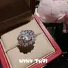 Joyería Cabujón de Amatista Falda Anillo de Perla de Concha Cepillada Banquete Alta Costura Flor de Glicinia de Monet Collar de Zirconia
