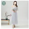 Vestidos de dama de honor con un encanto etéreo para un grupo de hermanas, ajustados, sencillos y elegantes, adecuados para actuaciones de coro y graduación, directo de fábrica