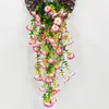 2025 Nova Trepadeira Artificial de Glória da Manhã de Plástico Parede de Flores Artificiais Pendurada Decoração de Trepadeira para Casa ao Ar Livre Ornamento